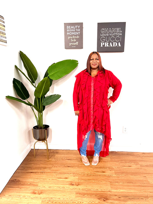 Red Ruffle Shirt